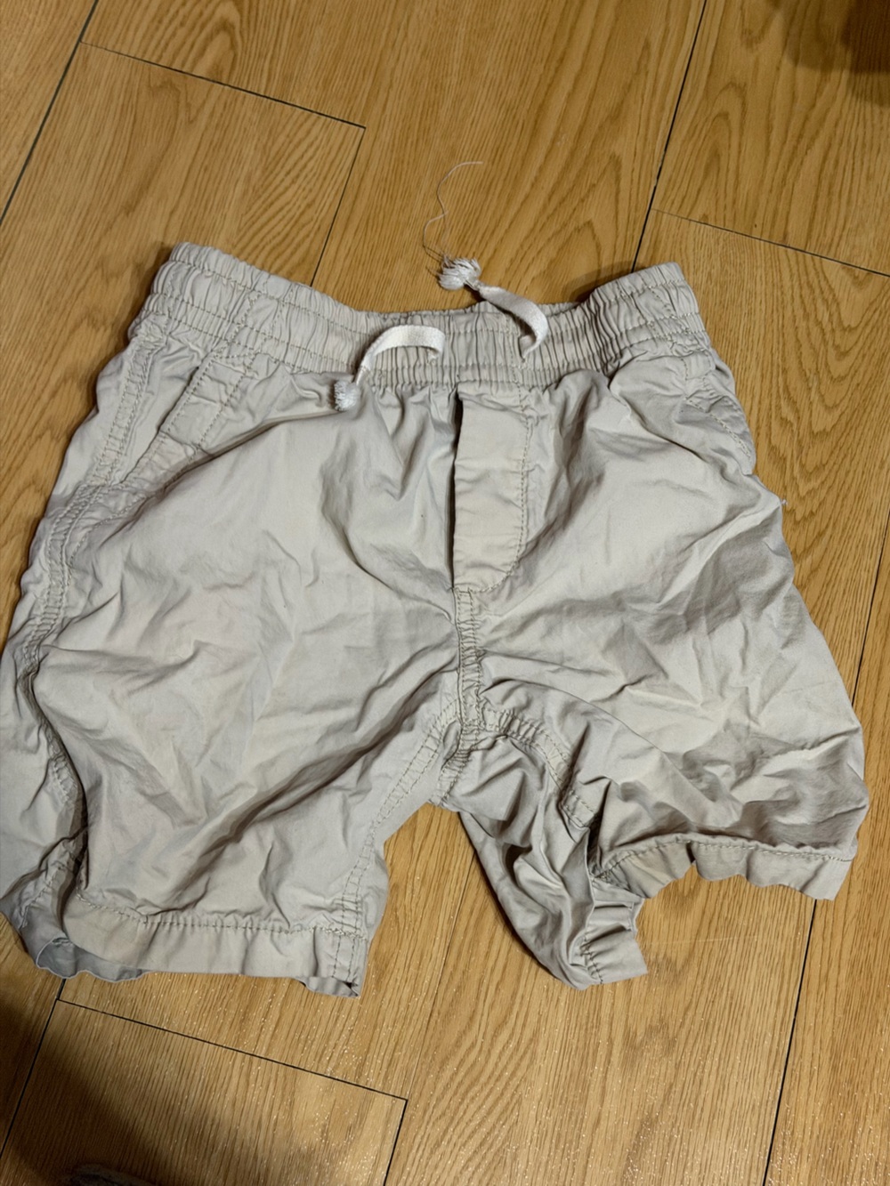 Kids Elastic Waist Light Beige Shorts Khaki GAP cotton 8 medium